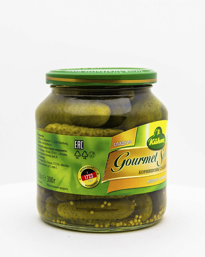 Корнишоны Kuhne сладкие 530 г