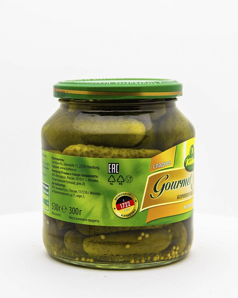 Корнишоны Kuhne сладкие 530 г