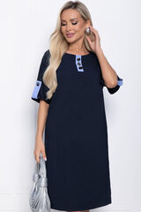 Платье Кайла люкс комбинированное (синее) П10873 LT Collection