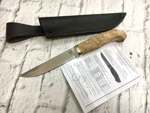Нож Финский Пукко, N690, стабилизированная карельская береза