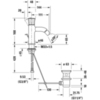 Duravit White Tulip WT2400001010 Смеситель для биде, на 1 отв., с донным клапаном, цвет: хром