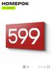 Номер на дверь 599, табличка на дверь для офиса, квартиры, кабинета, аудитории, склада, красная 120х70 мм, Айдентика Технолоджи
