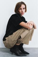 ZARA КОЖАНЫЕ БОТИЛЬОНЫ LIMITED EDITION, ЧЕРНЫЙ