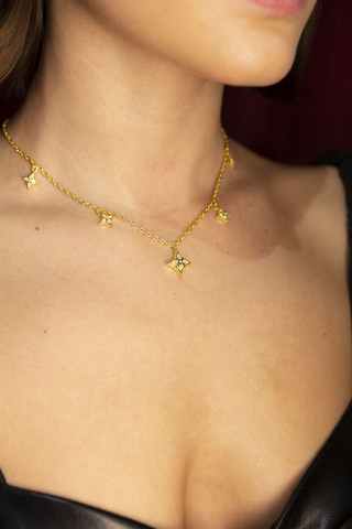 Колье Конопус, позолота, серебро 925, позолота 18k 2