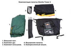 Купить недорого туристическую палатку Alexika Tower 4-х местная со скидкой.