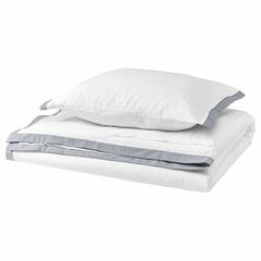 Комплект постельного белья IKEA TATELSMYGARE (ТАТЕЛСМИГАРЕ), Односпальный, Белый, 150x200, 50x80 см