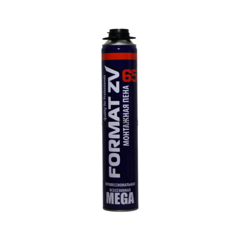 Купить Пена пистолетная всесезонная FORMAT ZV Mega 65 Pro, 850мл недорого со склада в Хабаровске, Якутске, Владивостоке, Южно-Сахалинске, Благовещенске