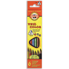 Карандаши цветные Koh-I-Noor Triocolor 6 цветов трехгранные