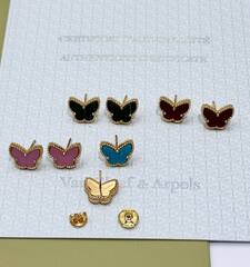 92249- Серьги TRENDY Butterfly Бабочки из серебра в лимонной позолоте с бирюзой
