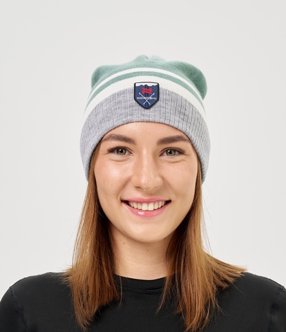 Лыжная шапка c шерстью Nordski Move ice mint-grey