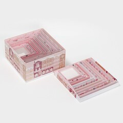 Коробка одиночная, Квадрат, Happy New year, 19,5*19,5*11см, 1 шт.