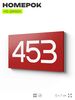 Номер на дверь 453, табличка на дверь для офиса, квартиры, кабинета, аудитории, склада, красная 120х70 мм, Айдентика Технолоджи