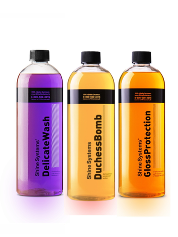 Shine Systems набор для трехфазной мойки GlossProtection + автошампунь DuchessBomb + DelicateWash 750мл