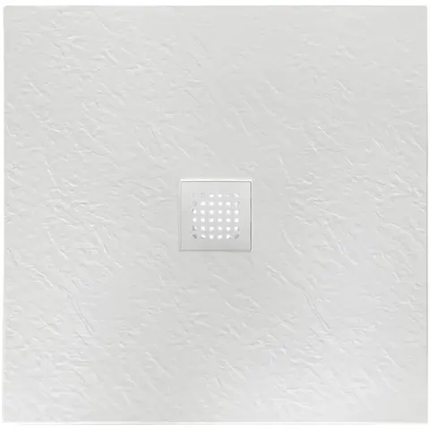 BelBagno TRAY-MR-UNO-A-90-35-W-BO Поддон из искусственного мрамора в комплекте с сифоном с белой матовой декоративной накладкой