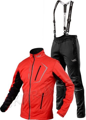 Утеплённый лыжный костюм 905 Victory Code Dynamic Red A3 с лямками мужской