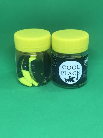 Форелевая силиконовая приманка COOL PLACE MAGGOT 1.6  цвет ЧЕРНО-ЖЕЛТЫЙ СЫР продажа от 2 шт.