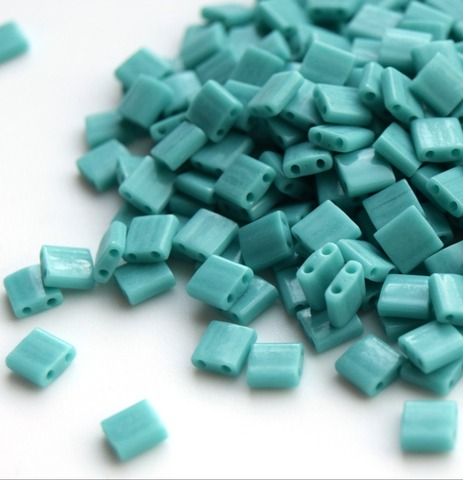 TL-0412 Бисер Миюки тила Бирюзовый непрозрачный /Miyuki Tila Opaque Turquoise Green
