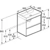 Roca Ona A857613511 Тумба под умывальник подвесная, 2 ящика, 585x450x565 мм, темный вяз