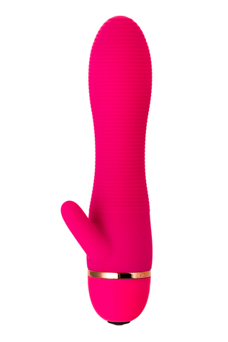 Вибратор с клиторальным стимулятором A-Toys by TOYFA Liby , силикон, розовый, 15 см