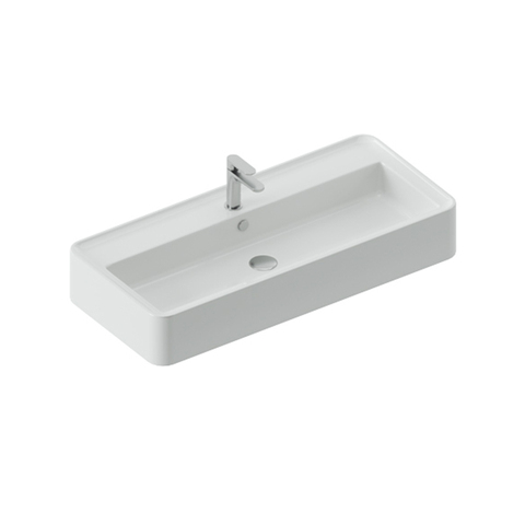 ArtCeram RODOLFO 100 ROL005 01 34 Раковина накладная/подвесная 100х45 см, с 1 отв под смеситель, без слив перелива, цвет белый.+покр SANIGLAZE