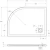 BelBagno TRAY-MR-UNO-RH-120/90-550-35-W-L-NO Поддон из искусственного мрамора в комплекте с сифоном с чёрной матовой декоративной накладкой