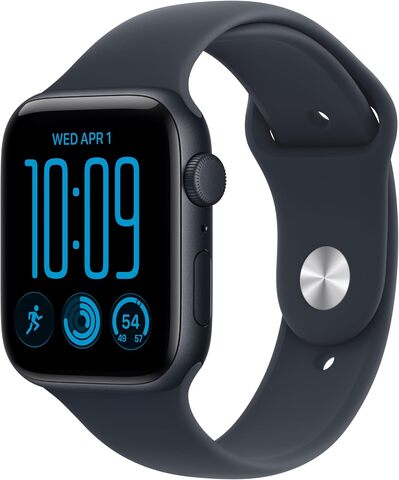 Умные часы Apple Watch SE 3 44 мм из алюминия цвета «тёмная ночь», спортивный ремешок цвета «тёмно-синий» (M/L)