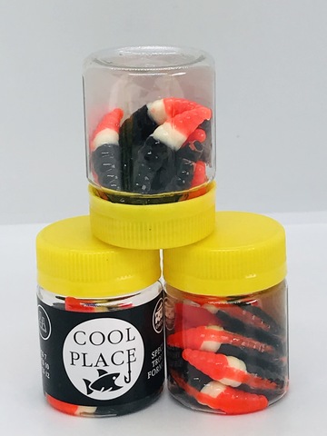 Форелевая силиконовая приманка COOL PLACE MAGGOT 1.6 цвет ЧЕРНО-БЕЛО-КРАСНЫЙ СЫР продажа от 2 шт.