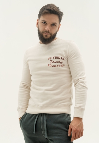 Свитшот Bowery NYC "Physical Education" Fleece Optic White Bordeaux
