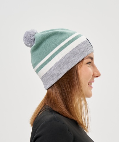 Лыжная шапка c шерстью Nordski Move ice mint-grey