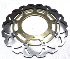 Диск тормозной передний на Yamaha YZF R6 / YZF R1 / YZF R1M / MT-10 ABS и другие, золотой лепестковый