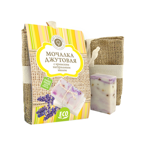 МДП Мочалка джутовая с мылом ЛАВАНДА, 100г