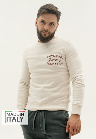 Свитшот Bowery NYC "Physical Education" Fleece Optic White Bordeaux
