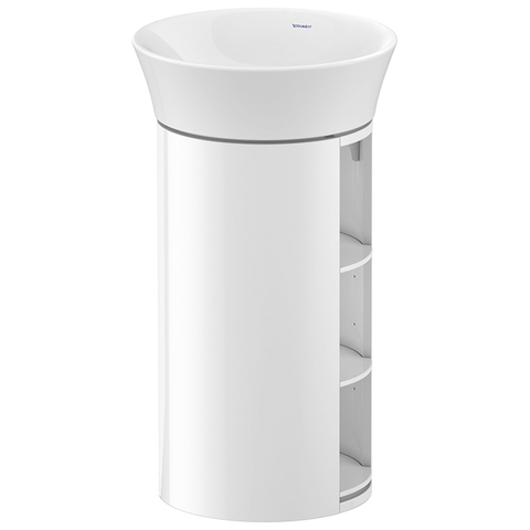 Duravit White Tulip WT423908585 Тумбочка напольная, 751x350x410 мм, 2 дерев. полки, цвет: белый высокоглянцевый