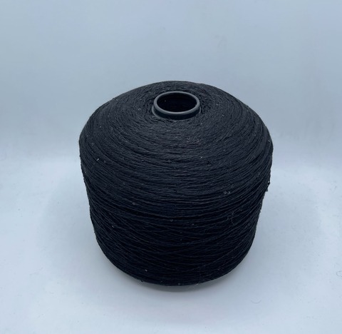 Бобинная пряжа (пр.Италия).art-Merino paillettes 380/100гр, 96% меринос, 4% Пайетки(3мм)(полиэстер), цвет-Черный+черная пайетка , арт.30888