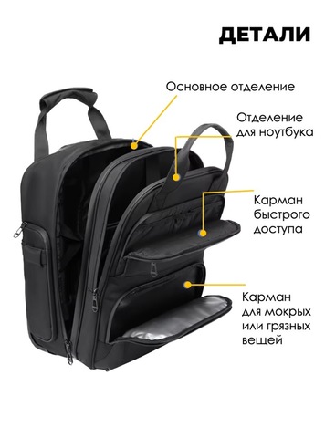 Картинка сумка на колесах Ozuko 9699 Black - 17