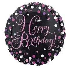 Круг 18" HB Sparkling Birthday pink An