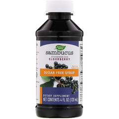 Nature's Way, Sambucus, стандартизированный экстракт бузины, сироп без сахара, 120 мл (4 жидк. унции)