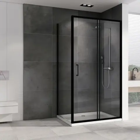 Abber AG30130B5-S60B5 Душевой уголок, 130x60x190, цвет: чёрный