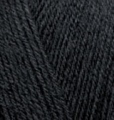 ALIZE "SUPERWASH ARTISAN", 75% SW Шерсть - 25% Полиамид, 100 гр, 420 м, Черный