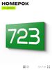 Номер на дверь 723, табличка на дверь для офиса, квартиры, кабинета, аудитории, склада, зеленая 120х70 мм, Айдентика Технолоджи