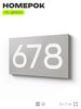 Номер на дверь 678, табличка на дверь для офиса, квартиры, кабинета, аудитории, склада, серая 120х70 мм, Айдентика Технолоджи