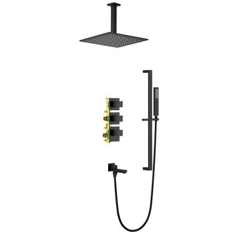 Timo Selene SX-2239/03SM Душевая система встраиваемая с термостатом, цвет: чёрный