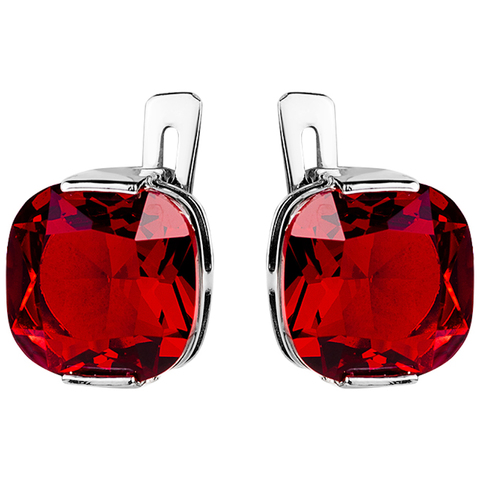 Серьги из серебра с корунд рубином Арт.2156к-рубин