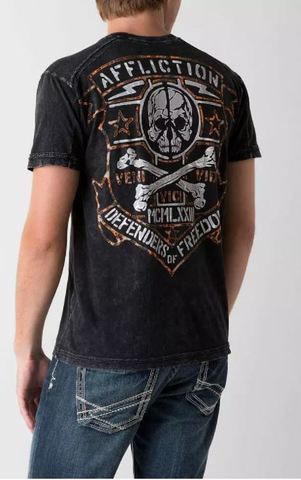 Affliction | Футболка мужская American Customs Defenders A12509 спина