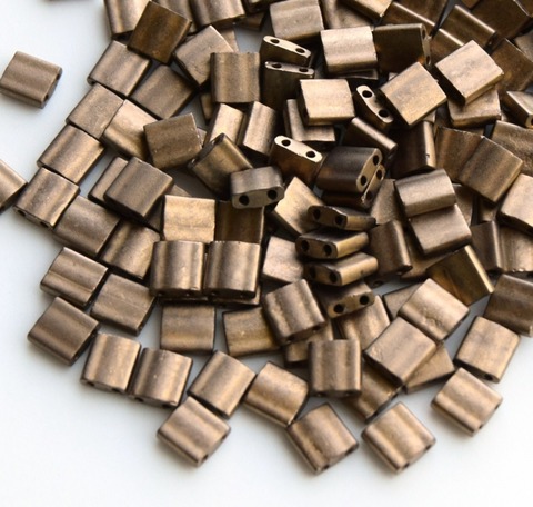 TL-2006 Бисер Миюки тила Темная бронза матовый /Miyuki Tila Metallic matte Dark Bronze