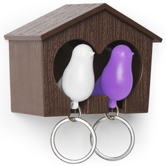 Держатель для ключей duo sparrow, коричневый/белый/фиолетовый