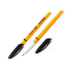 
          Ручка шариковая Alingar "Simple", 1 мм, черная, игольчатый наконечник, круглый, оранжевый, пластиковый корпус, карт. уп.