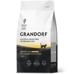 Сухой корм GRANDORF VETERINARY DIET Cat URINARY S/O MODERATE CALORIE Полнорационный диетический корм для кошек склонных к набору веса, при мочекаменной болезни, индейка 2кг