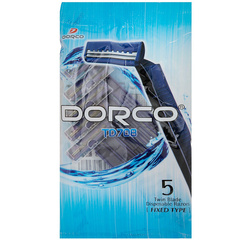 DORCO TD-708 однораз.станок 5шт., фиксир.головка с 2 лезвиями (Ю.Корея)