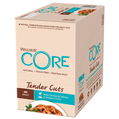 CORE TENDER CUTS пауч для кошек (курица с лососем) нарезка в соусе 85 г